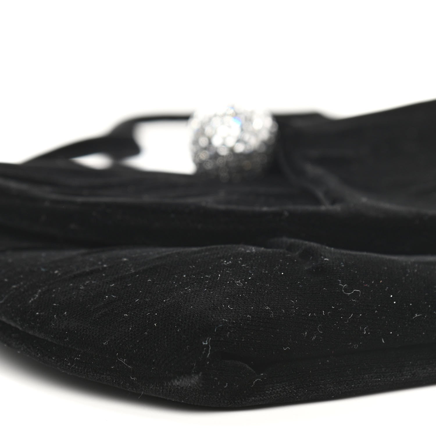 Christian Louboutin Velvet Crystal Flap Clutch Black 8 of 10