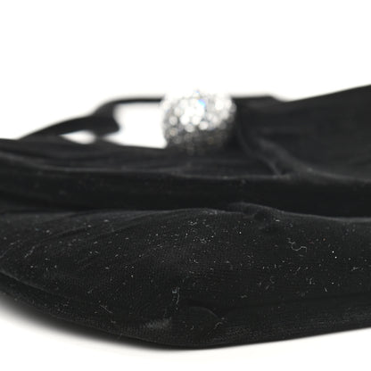 Christian Louboutin Velvet Crystal Flap Clutch Black 8 of 10