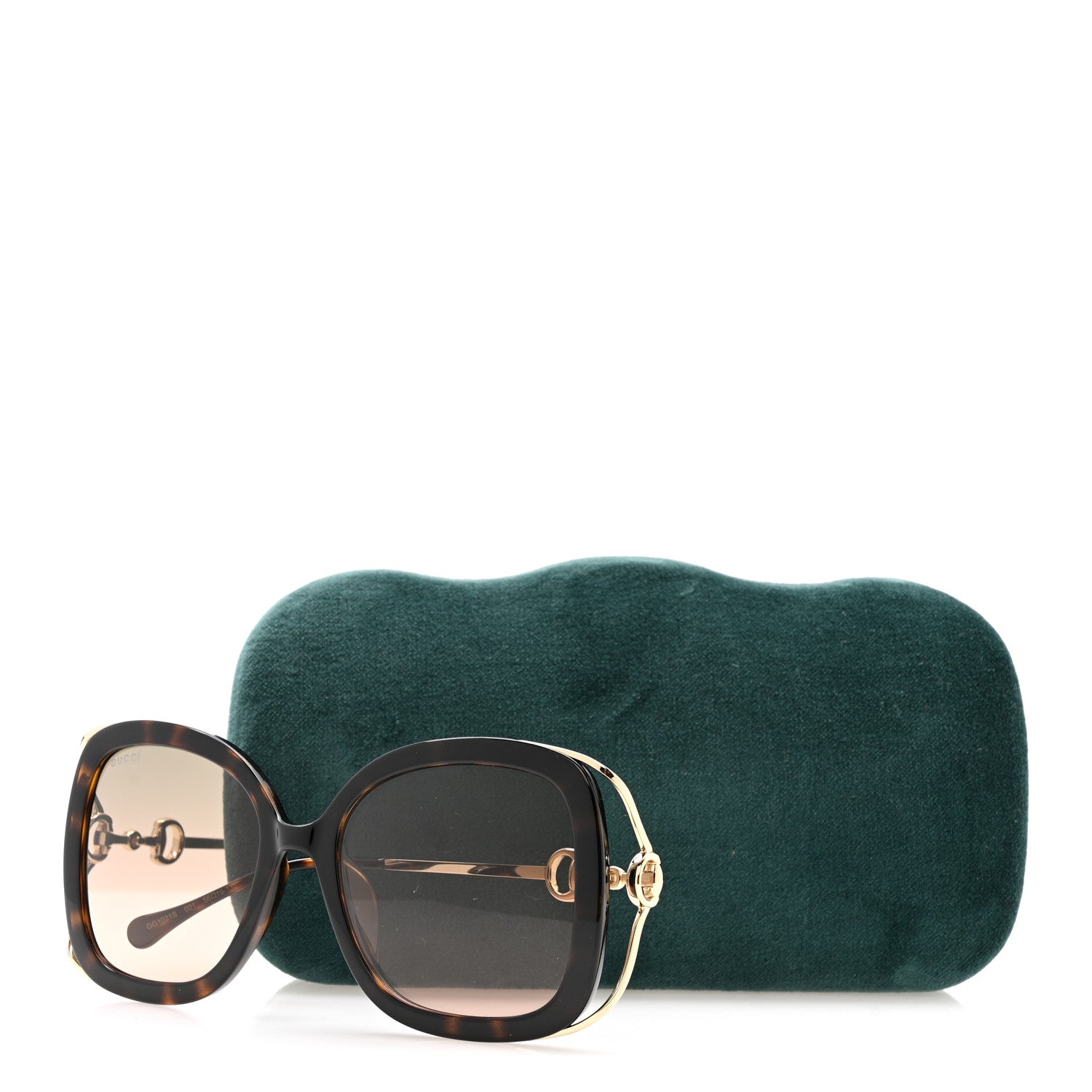 Gucci Acetate Horsebit Square Frame Sunglasses GG1021S Tortoise 7 of 7