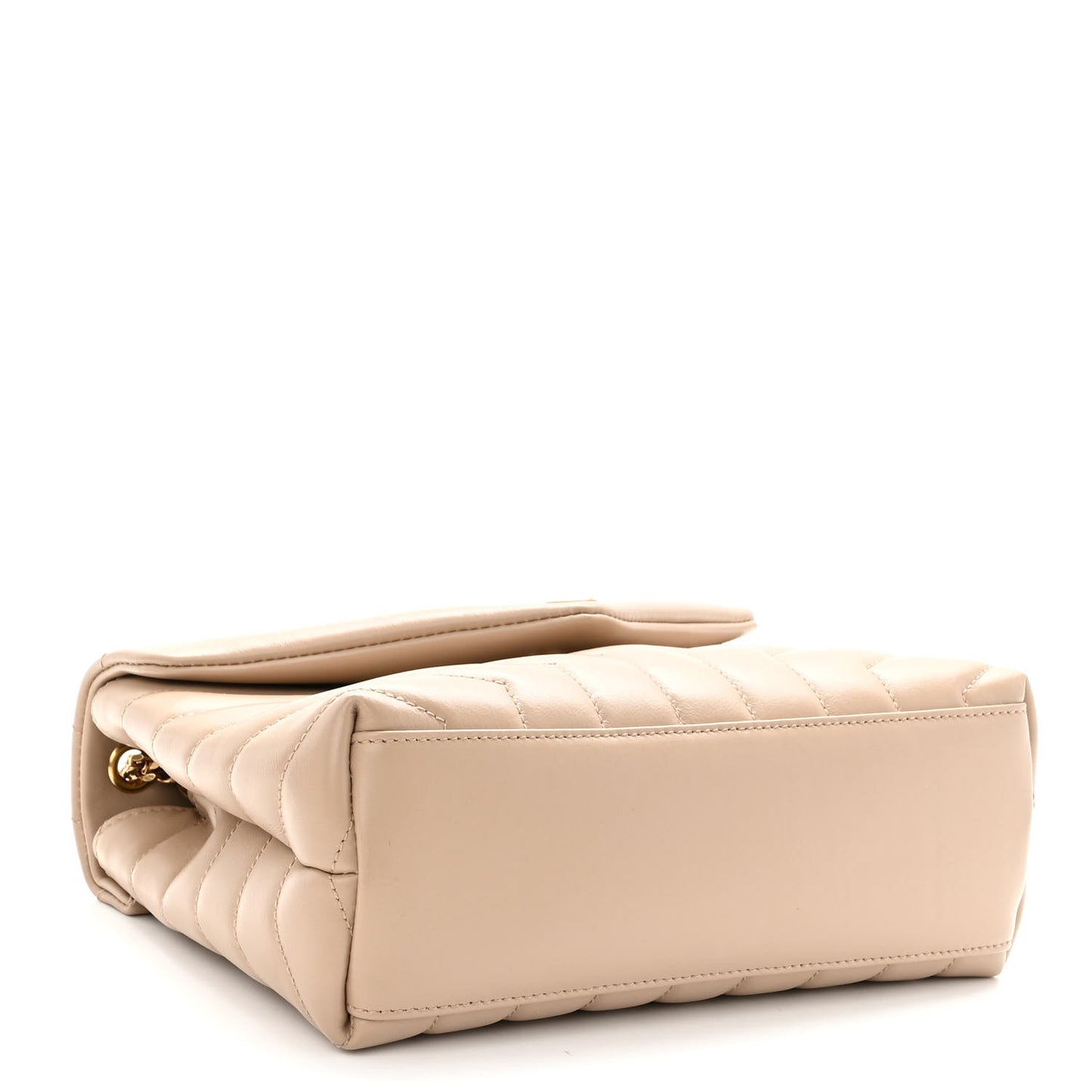 Calfskin Y Quilted Monogram Small Loulou Chain Satchel Dark Beige