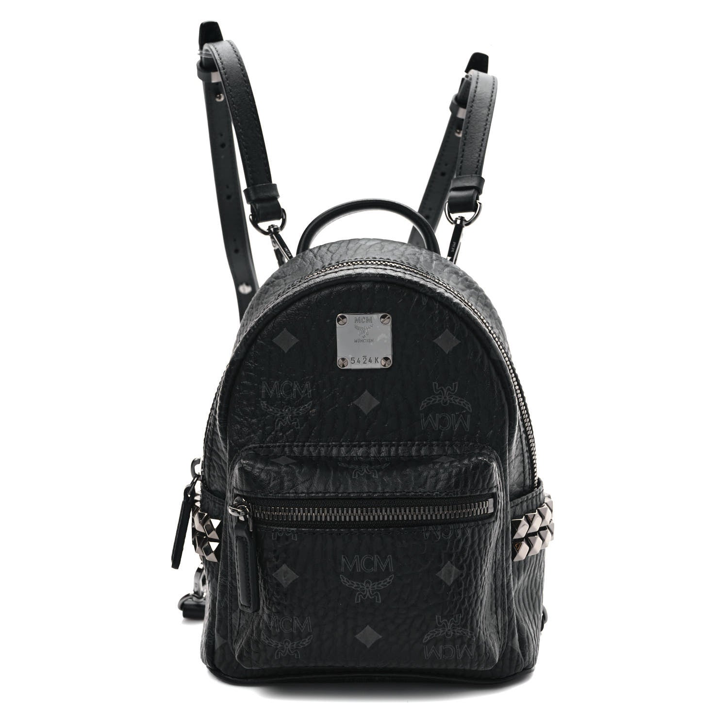MCM Visetos Side Stud X-Mini Stark Bebe Boo Backpack Black 1 of 10