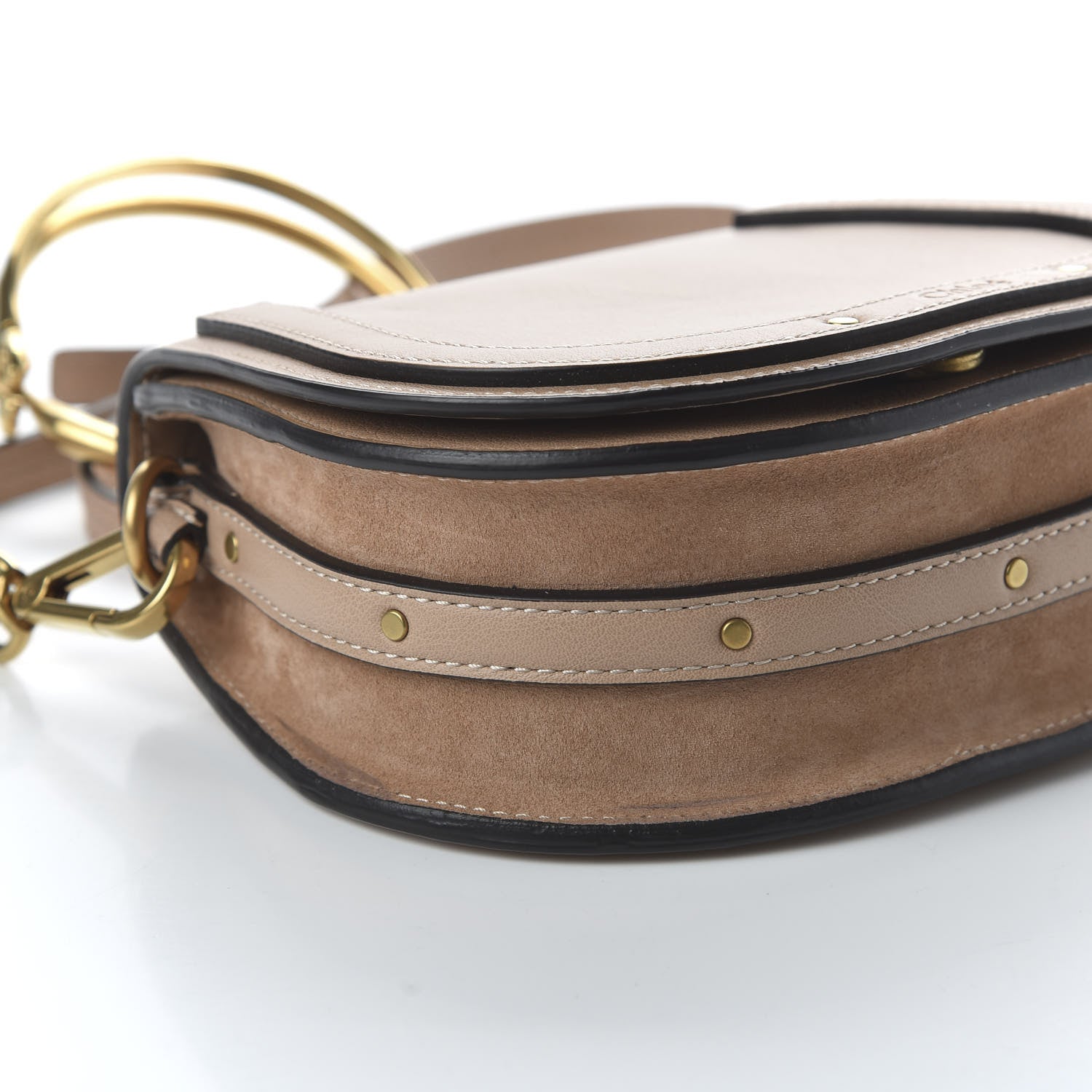 Chloe Calfskin Suede Small Nile Bracelet Bag Biscotti Beige 7 of 11