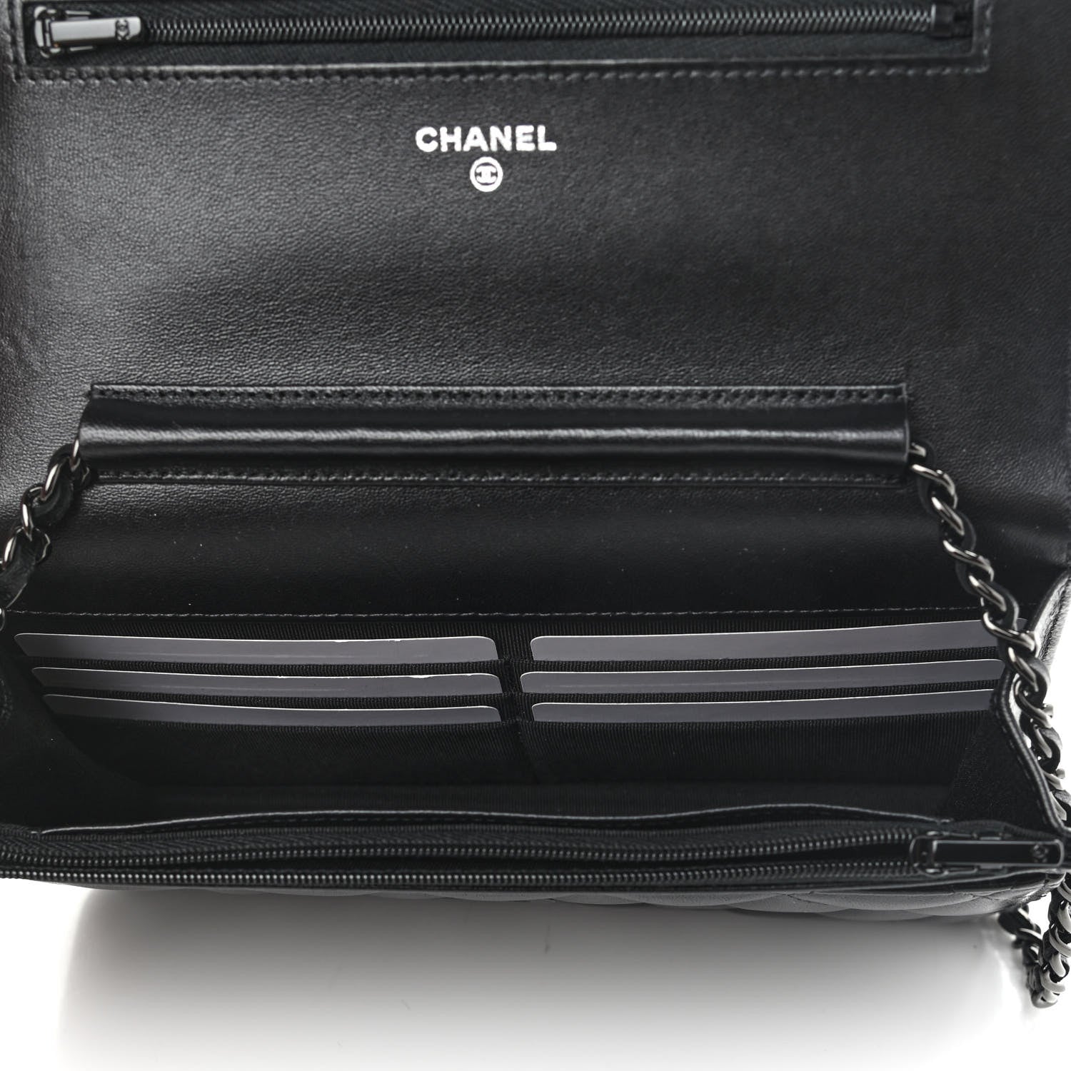 Chanel Lambskin Quilted Wallet On Chain WOC So Black 7 of 12