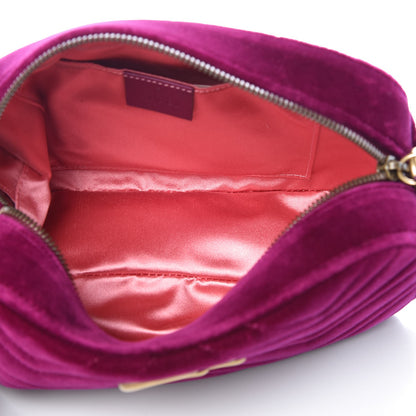 Gucci Velvet Matelasse Small GG Marmont Chain Shoulder Bag Fuchsia Violet Cyclamen 5 of 7