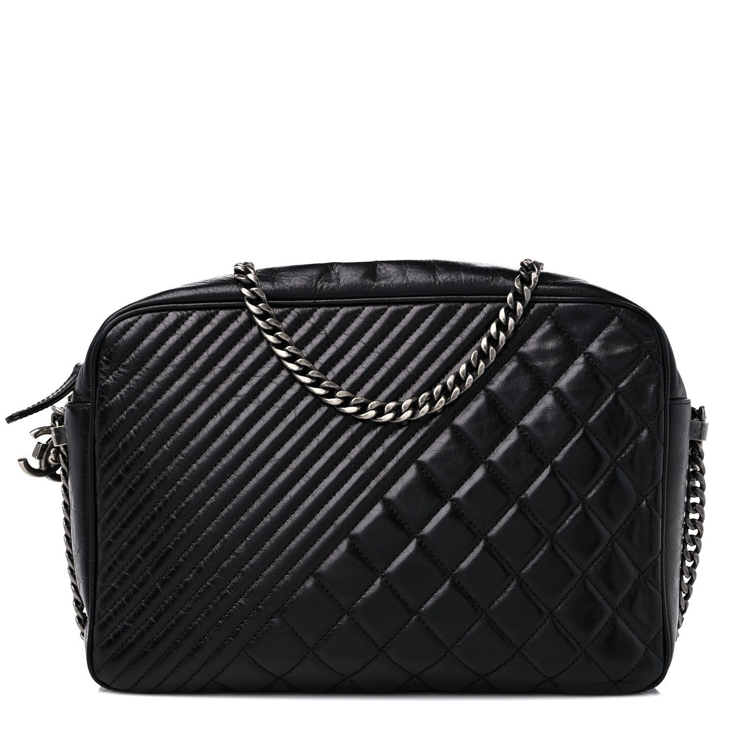 Chanel Glazed Calfskin Coco Boy Camera Case Black 1 of 14