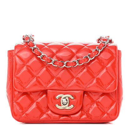 Chanel Patent Quilted Mini Square Flap Red 1 of 10