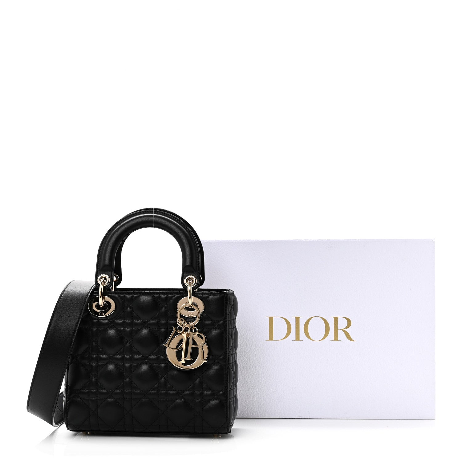 Christian Dior Lambskin Cannage Small My ABCDior Lady Dior Black 11 of 11