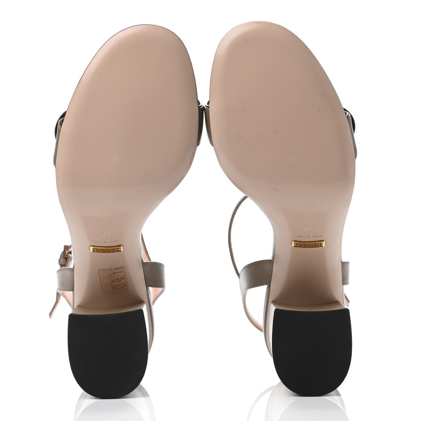 Lifford Calfskin GG Marmont Ankle Wrap 75mm Sandals 40 Mud