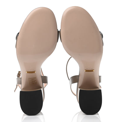 Gucci Lifford Calfskin GG Marmont Ankle Wrap 75mm Sandals 40 Mud 4 of 4