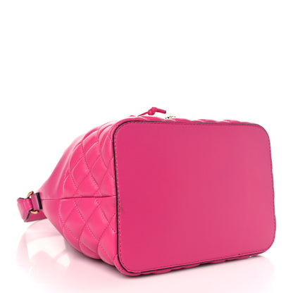 Versace Nappa Quilted Medusa Top Handle Bucket Bag Fuchsia 4 of 8