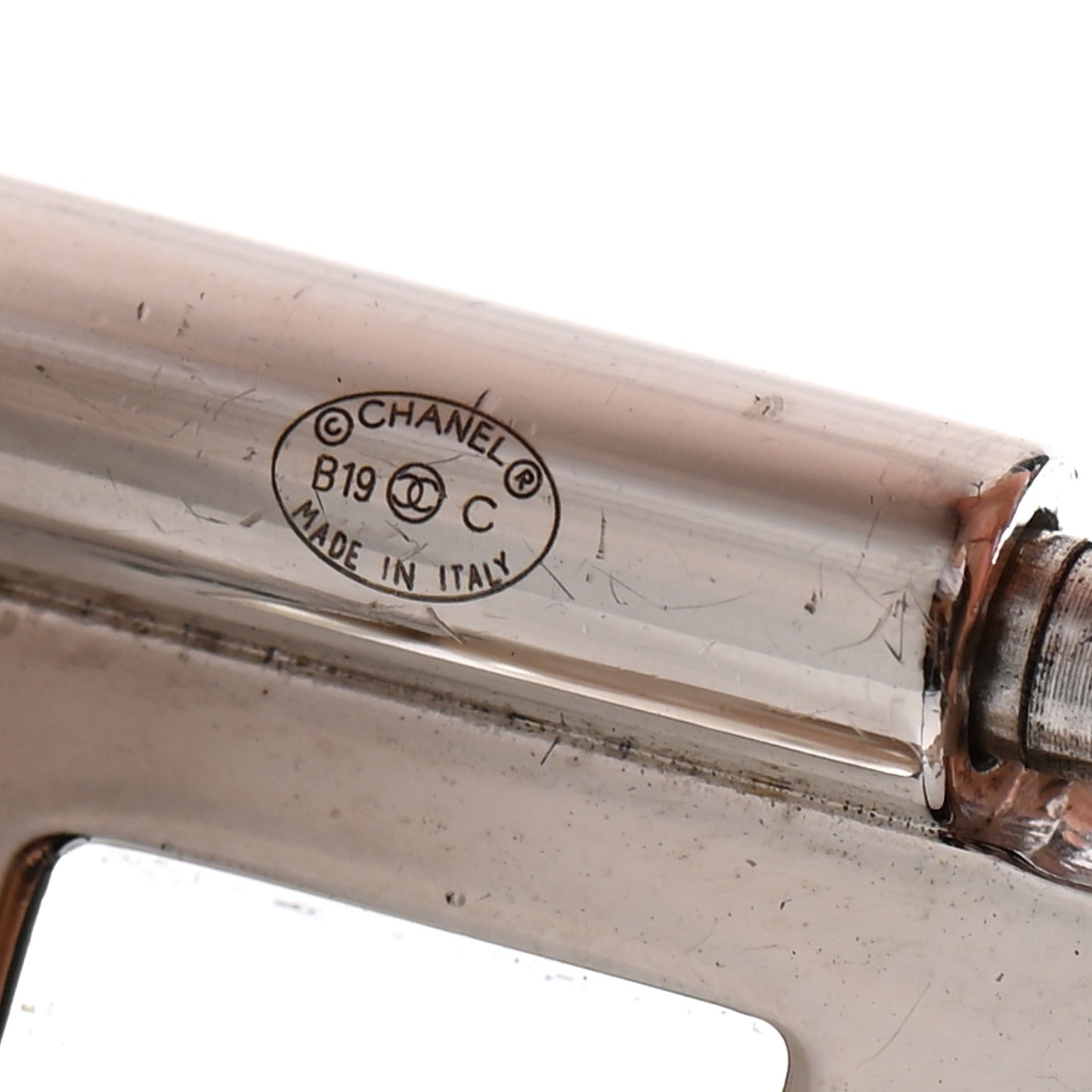 Crystal Pearl CC Cuff Bracelet L Silver