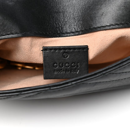 Gucci Calfskin Matelasse Super Mini GG Marmont Shoulder Bag Black 6 of 10