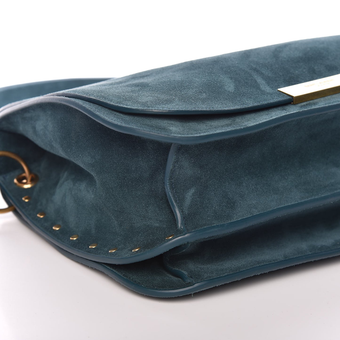 Suede Amalia Flap Shoulder Bag Dark Turquoise
