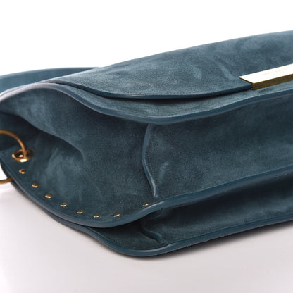 Saint Laurent Suede Amalia Flap Shoulder Bag Dark Turquoise 8 of 10