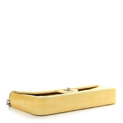 Chanel Patent Quilted East West Chocolate Bar Flap Yellow 4 of 9