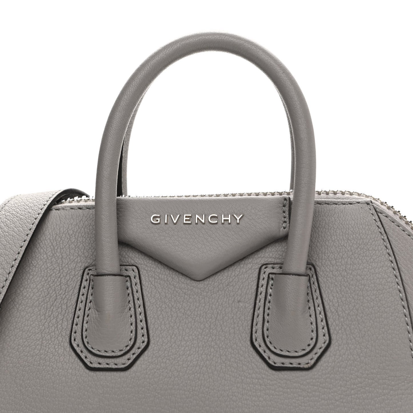Sugar Goatskin Mini Antigona Pearl Grey
