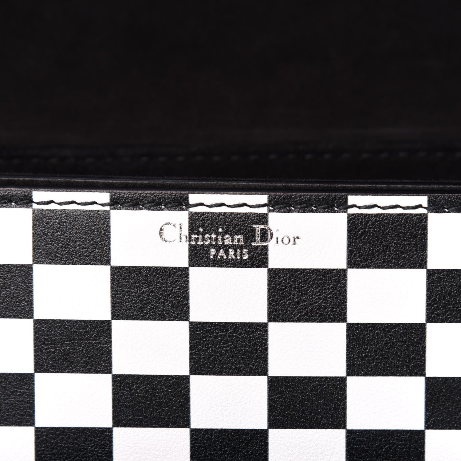 Christian Dior Smooth Calfskin Checkered Dio(r)evolution Flap Bag Black White 6 of 11