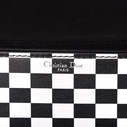 Christian Dior Smooth Calfskin Checkered Dio(r)evolution Flap Bag Black White 6 of 11