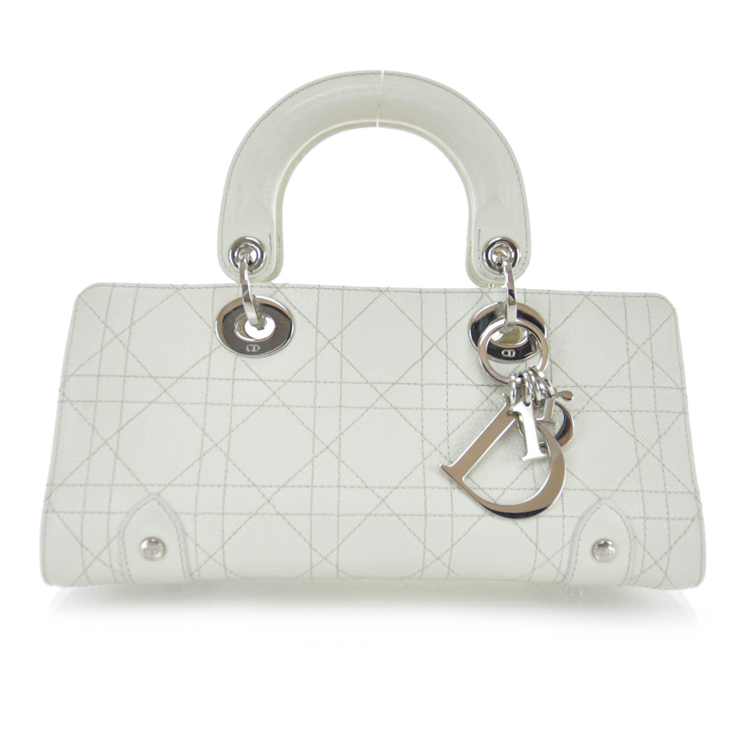Christian Dior Calfskin Cannage Stitched Small East West Lady Dior White 1 of 6