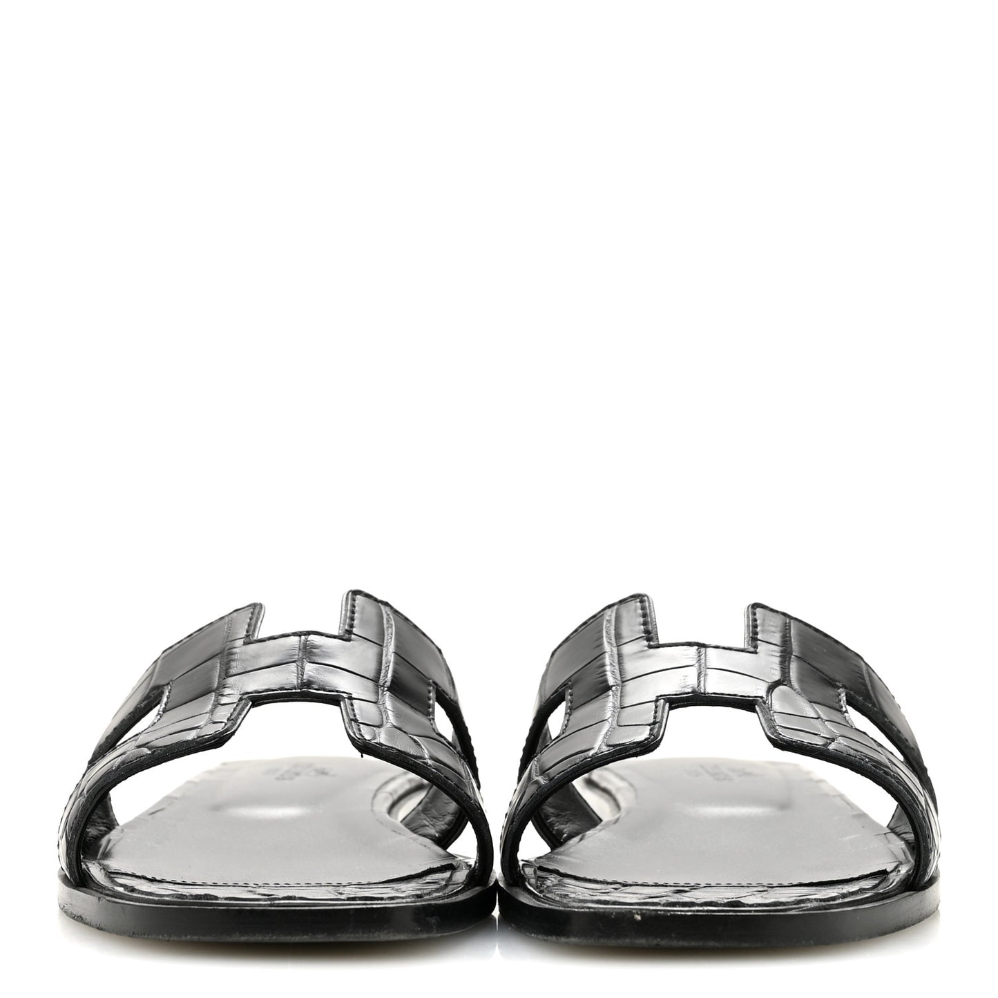 Matte Alligator Oran Sandals 36.5 Black