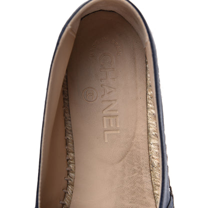 Chanel Lambskin CC Espadrilles 39 Navy Black 6 of 10