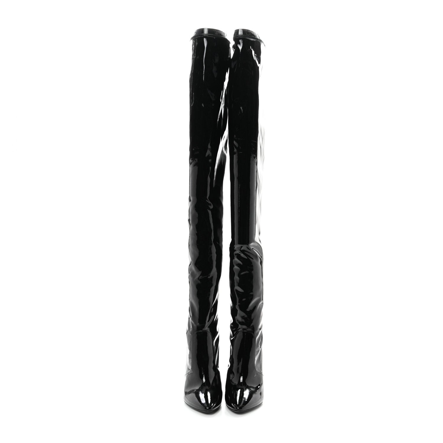 Saint Laurent Latex Ayalah 110 Over The Knee Boots 38 Black 2 of 7