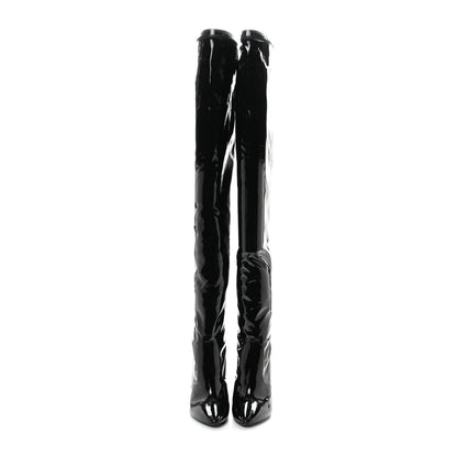 Saint Laurent Latex Ayalah 110 Over The Knee Boots 38 Black 2 of 7