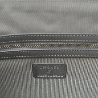 Chanel Metallic Crumpled Calfskin Chevron Quilted Medium Cosmetic Case Silver 6 of 7