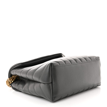 Saint Laurent Calfskin Y Quilted Monogram Small Loulou Chain Satchel Storm 4 of 10