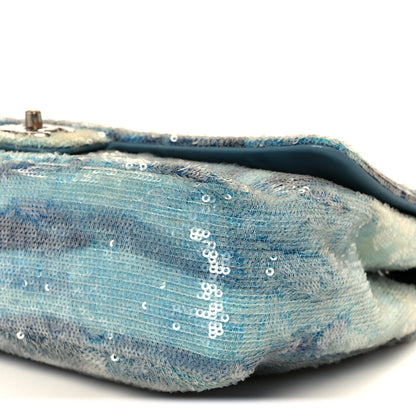 Chanel Sequin Large Waterfall Flap Light Blue 11 of 11