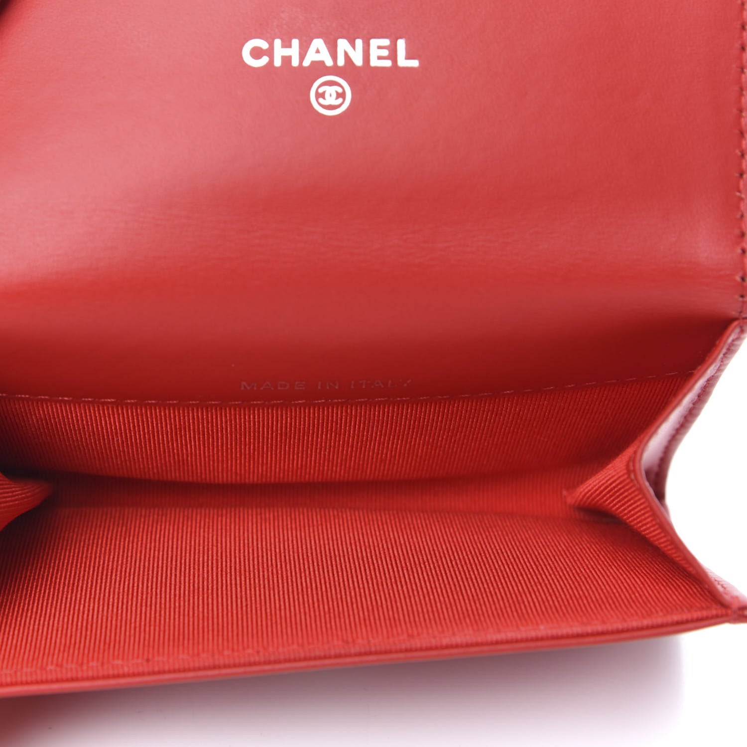 Chanel Patent Quilted Double Stitched Flap Card Holder Red 5 of 8