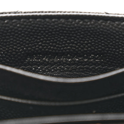Saint Laurent Grain De Poudre Matelasse Chevron Small Monochrome Monogram Envelope Wallet Black 7 of 8