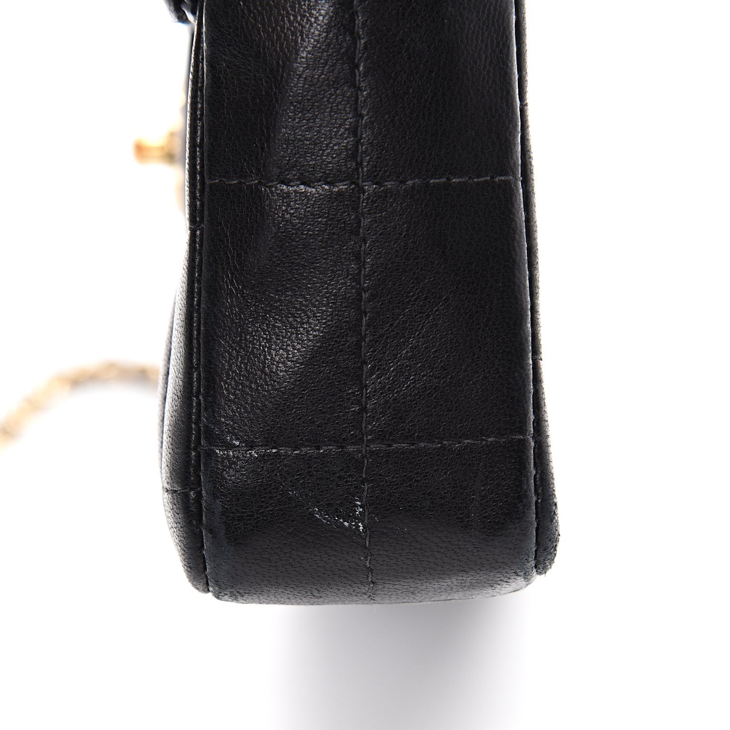 Lambskin East West Chocolate Bar Flap Black