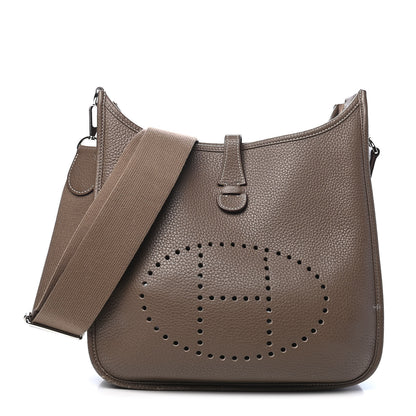 Hermes Taurillon Clemence Evelyne III PM Etoupe 1 of 11