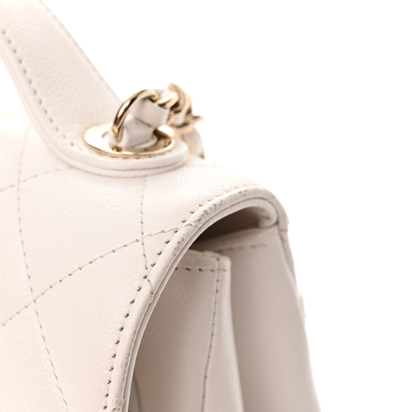Caviar Quilted Medium Business Affinity Flap White