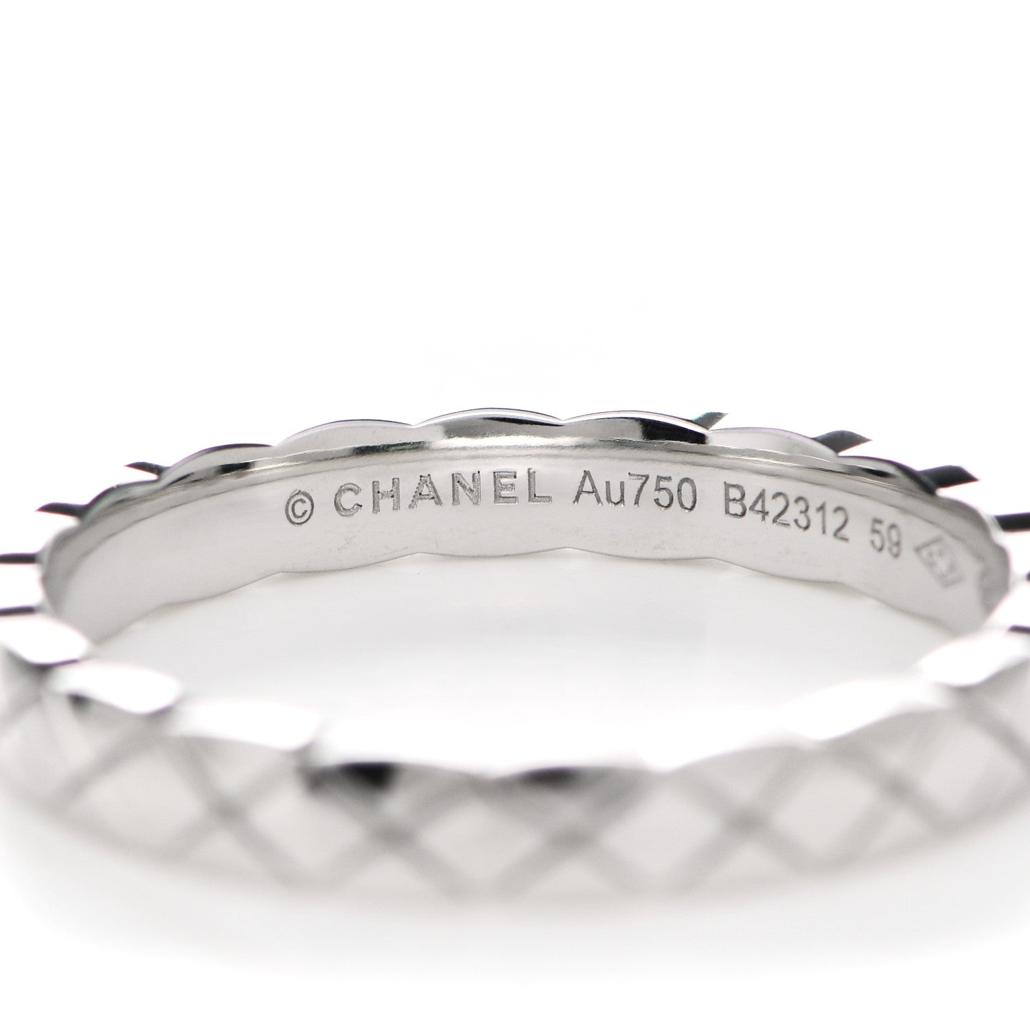 Chanel 18K White Gold Mini Coco Crush Ring 59 8.75 4 of 6