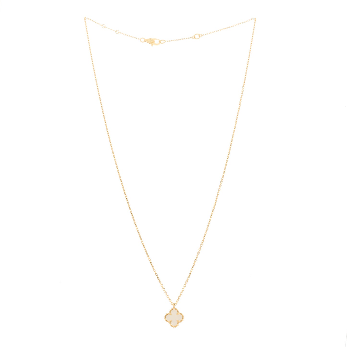 18K Yellow Gold Mother of Pearl Sweet Alhambra Pendant Necklace