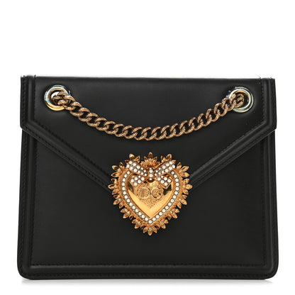 Dolce & Gabbana Smooth Calfskin Small Devotion Envelope Bag Black 1 of 9