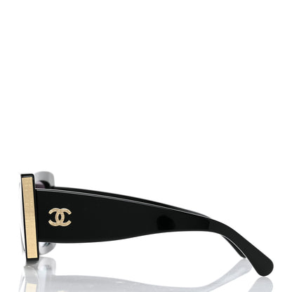 Chanel Acetate Rectangle Sunglasses 5435 Black 3 of 8