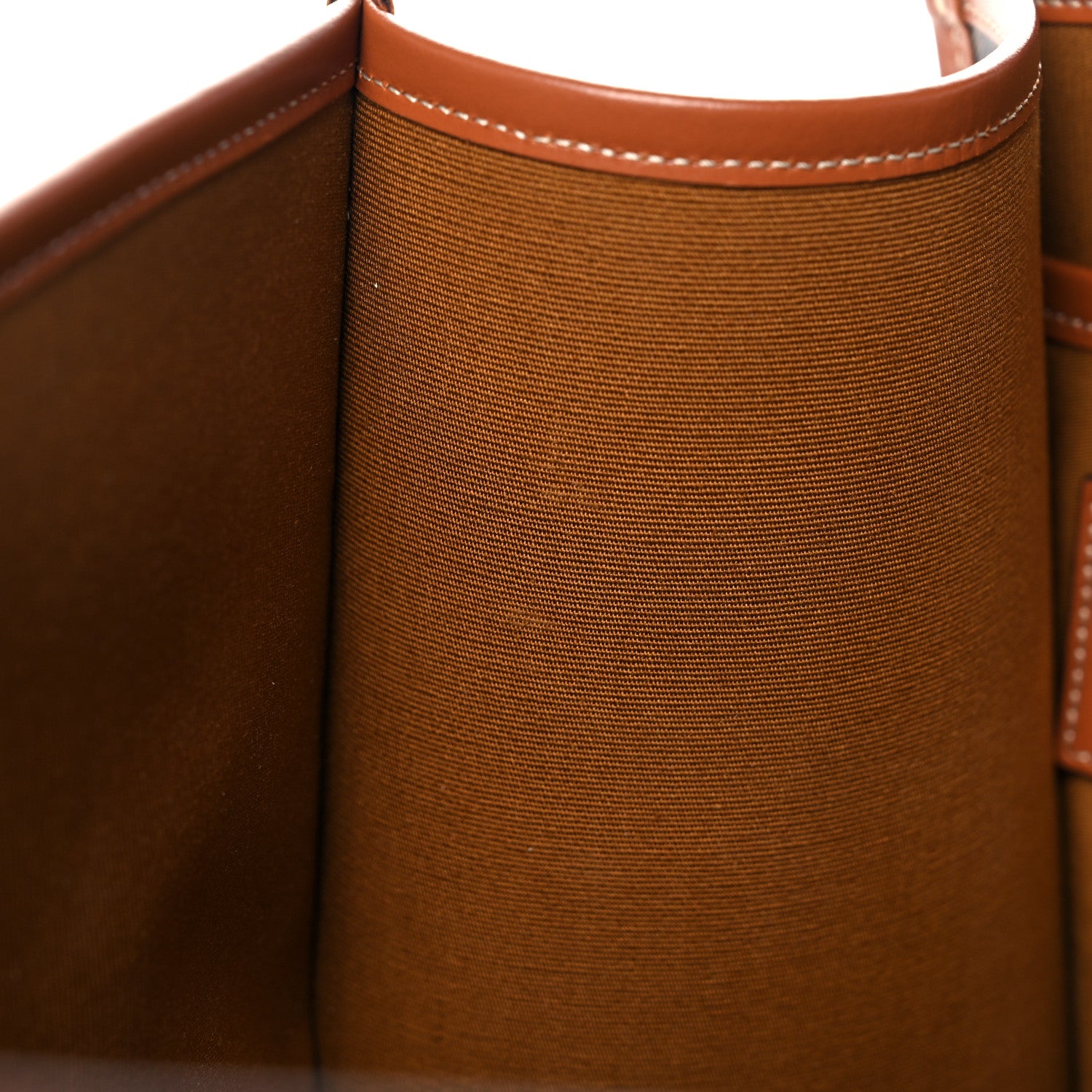 Celine Triomphe Canvas Calfskin Horizontal Cabas Tan 13 of 15