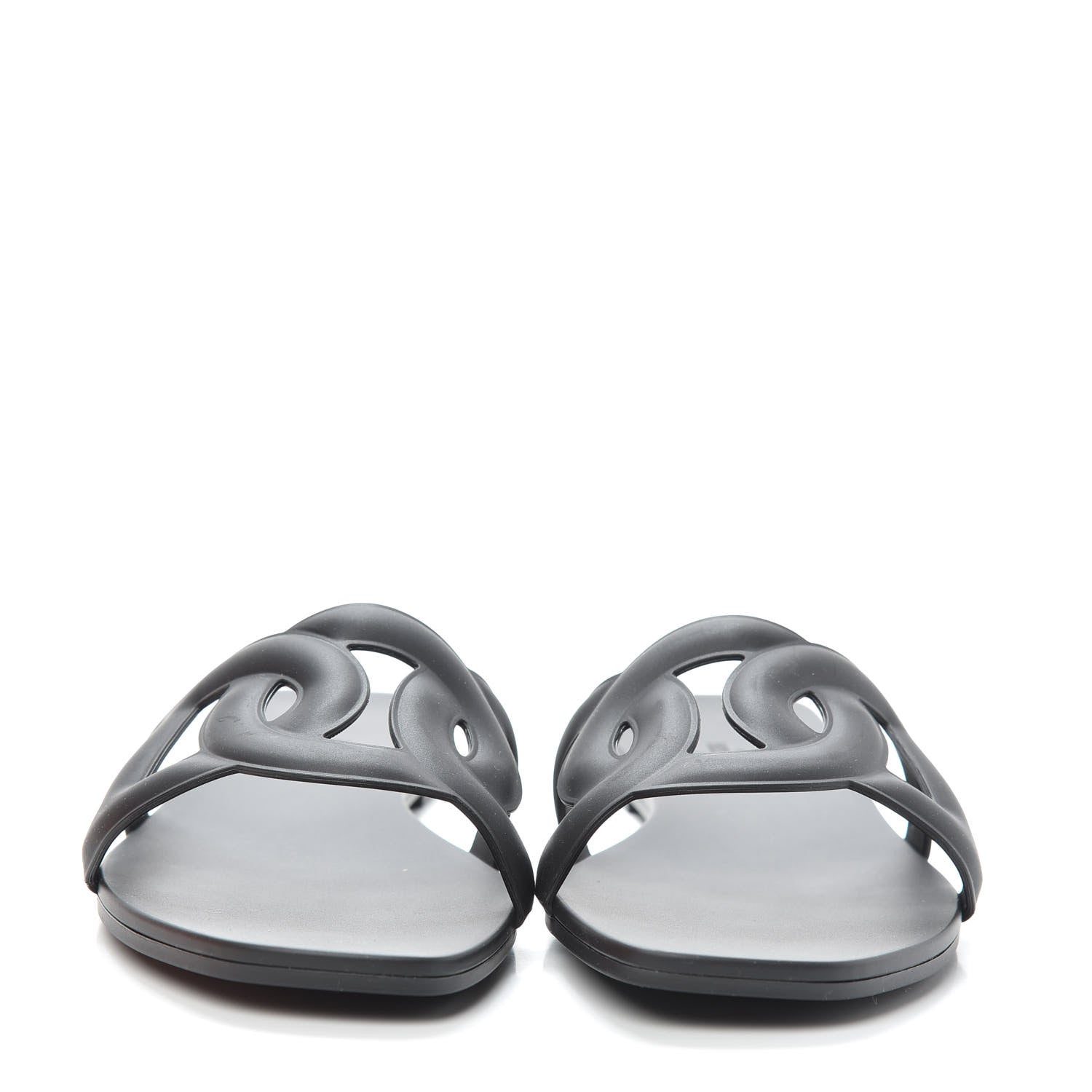 Hermes Rubber Aloha Sandals 37 Black 2 of 7