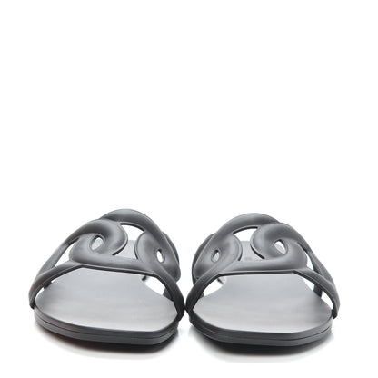 Hermes Rubber Aloha Sandals 37 Black 2 of 7