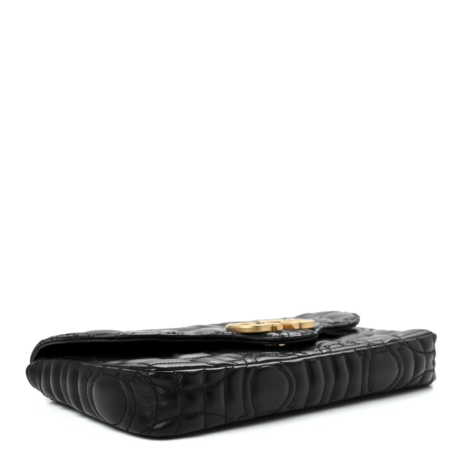 Salvatore Ferragamo Calfskin Quilted Gancini Mini Bag Black 4 of 11