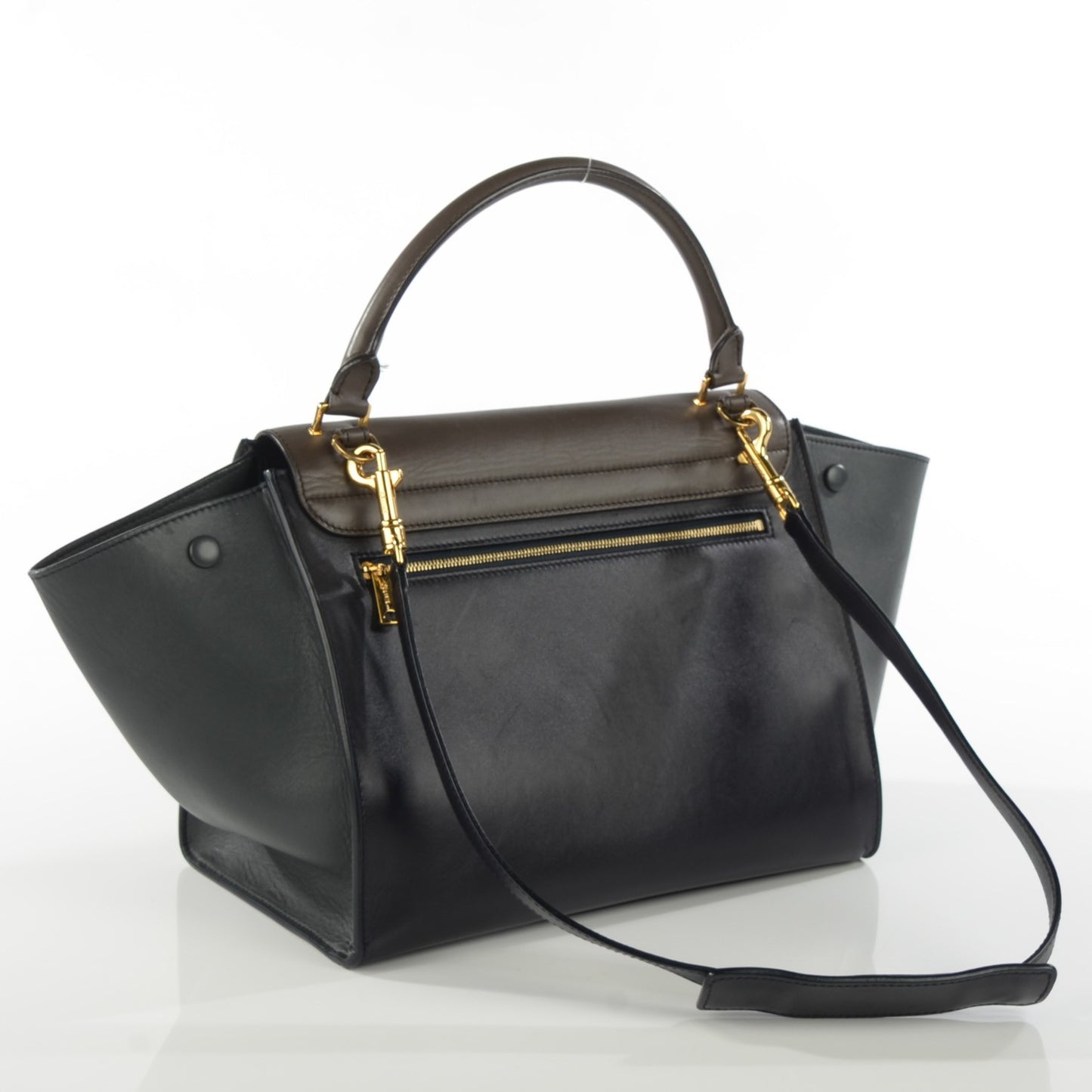 Smooth Calfskin Medium Tri-Color Trapeze Anthracite