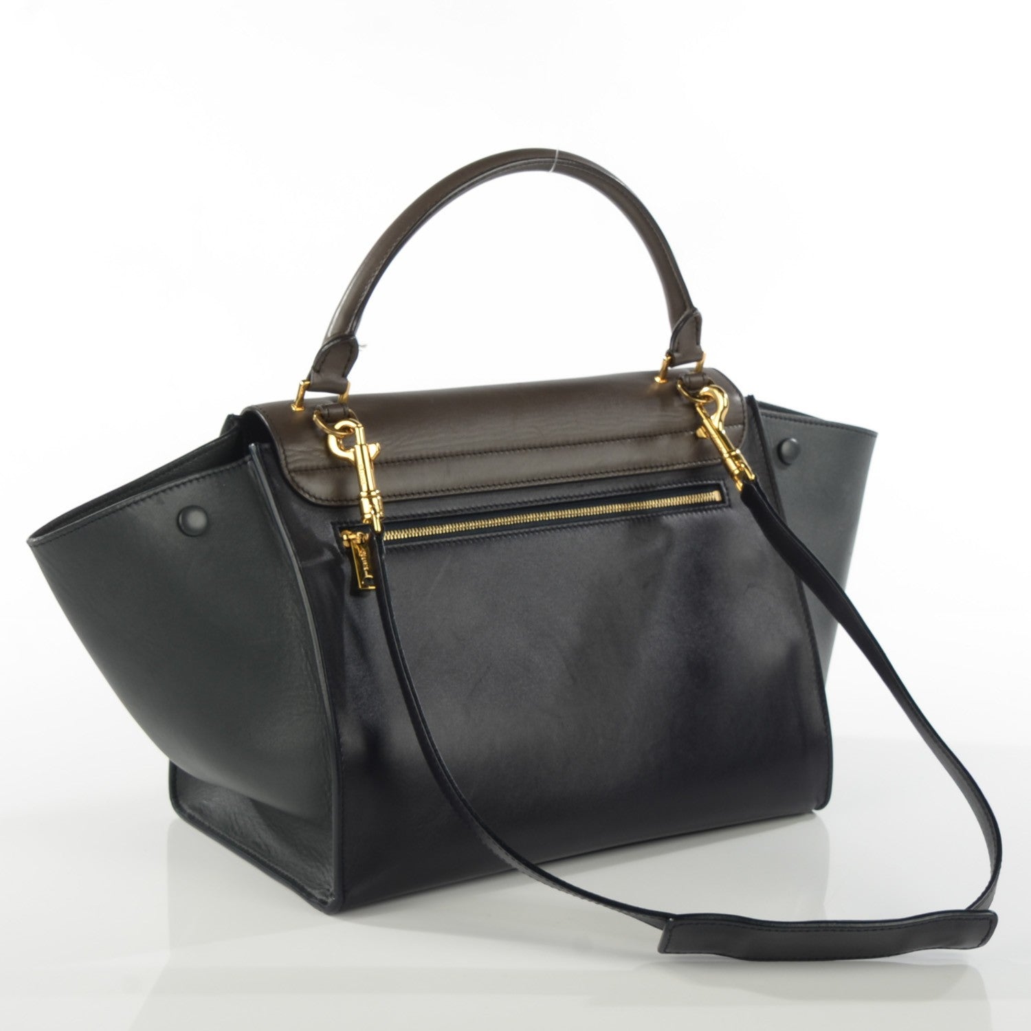 Celine Smooth Calfskin Medium Tri-Color Trapeze Anthracite 3 of 7