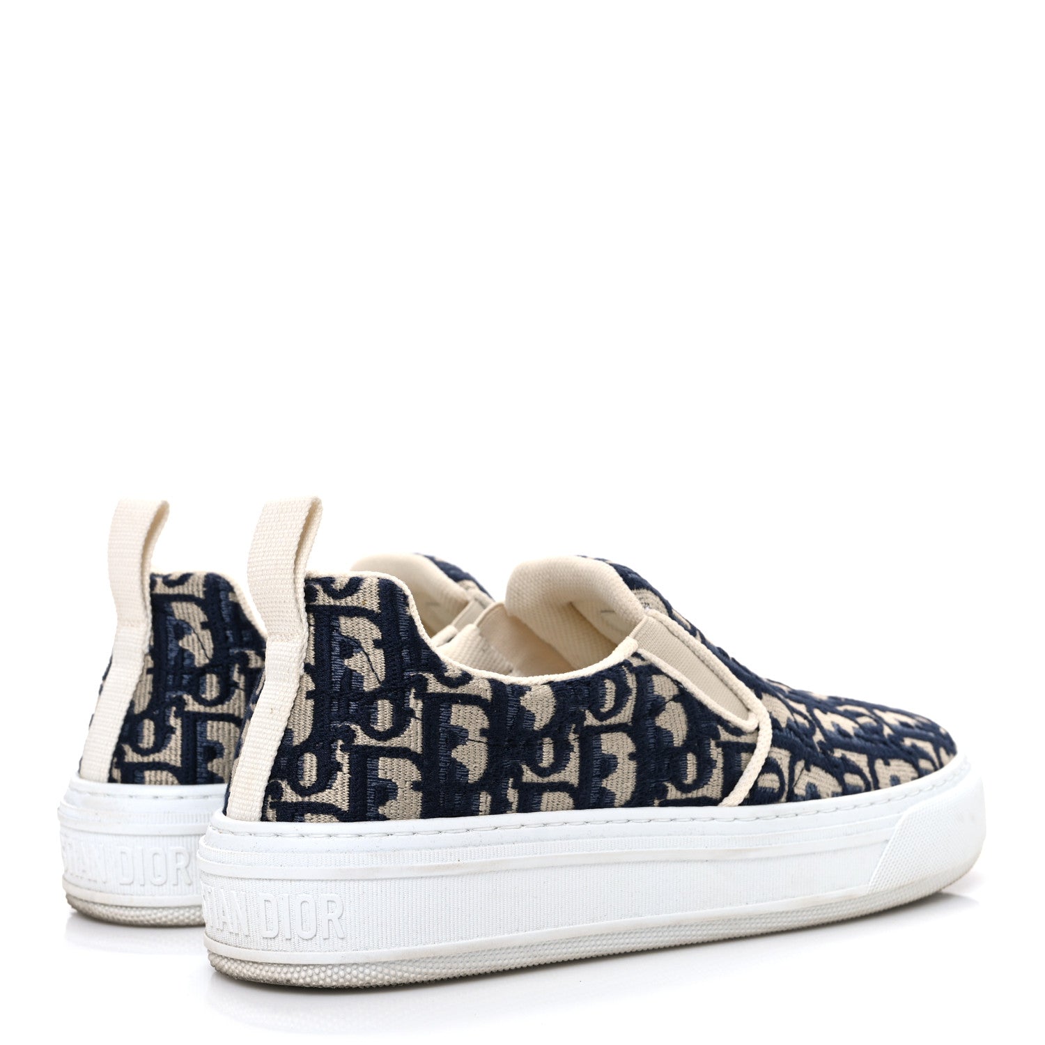 Christian Dior Canvas Oblique Embroidered Womens Solar Slip On Sneakers 38 Deep Blue 5 of 13