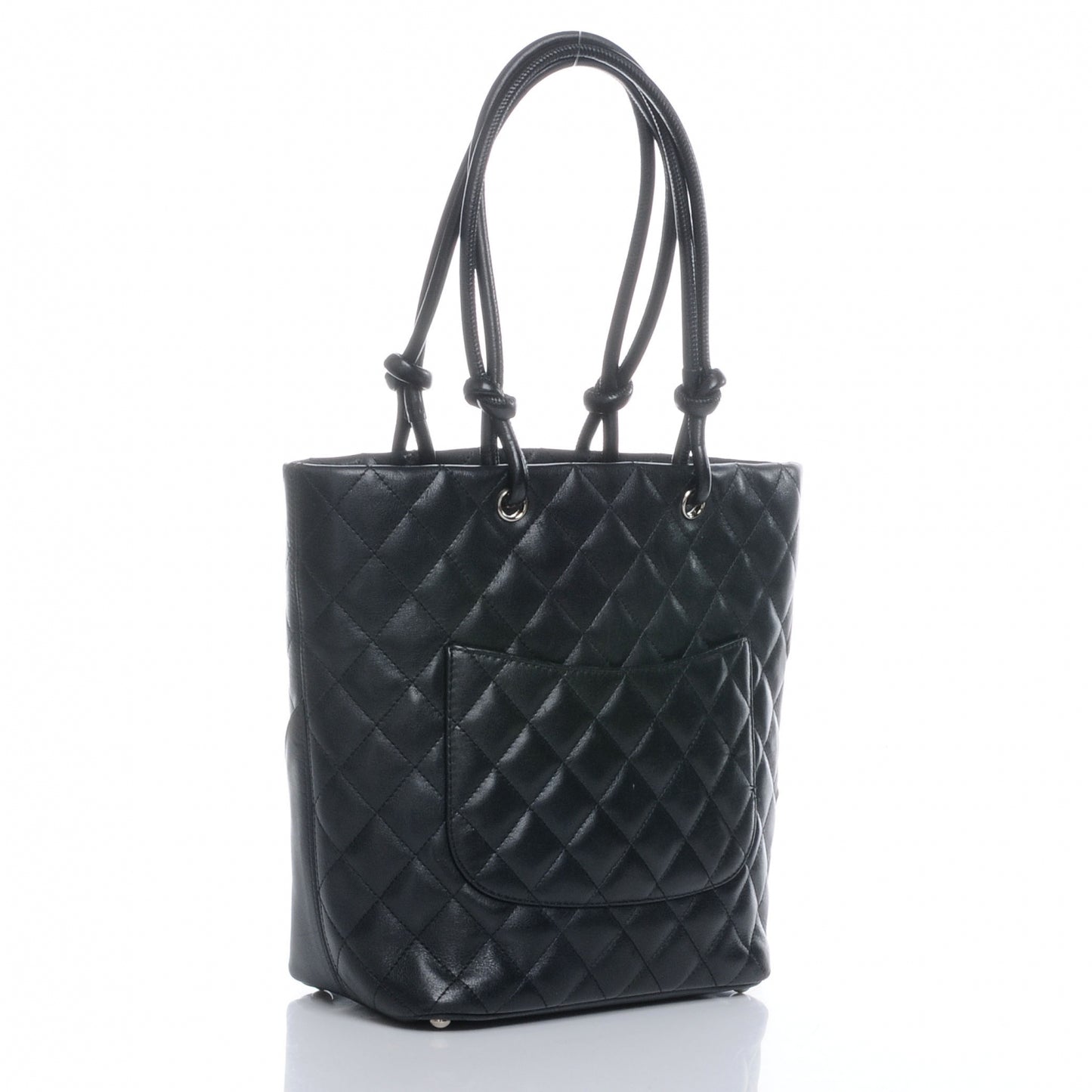 Calfskin Quilted Medium Cambon Black White