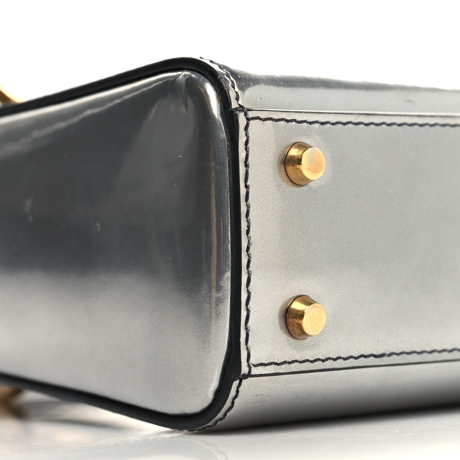Christian Dior Metallic Glazed Calfskin Mini Lady Dior Silver 9 of 13