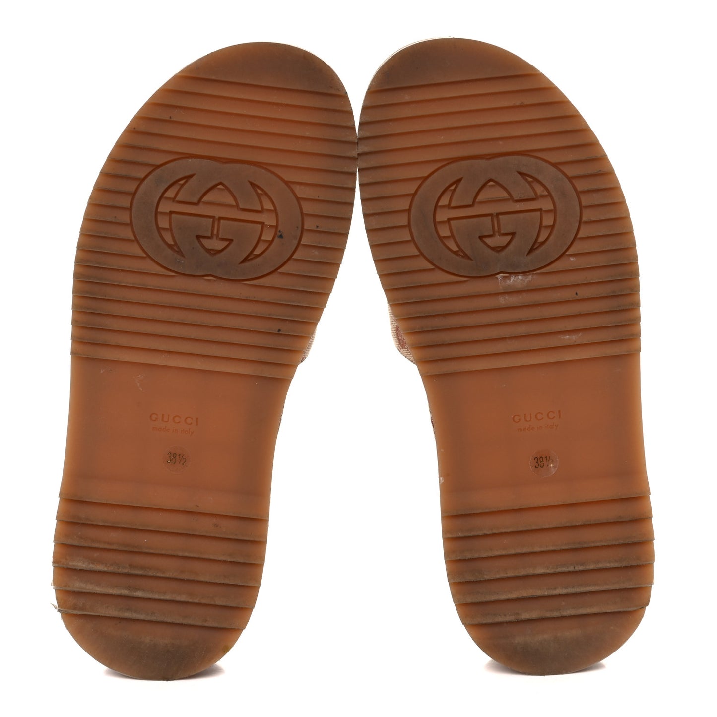 Canvas GG Monogram Angelina Platform Slide Sandals 38.5 Beige Ruggine