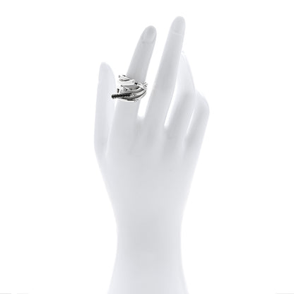 John Hardy Sterling Silver Black Sapphire Bamboo Lava Wide Wrap Ring 52 6 2 of 4